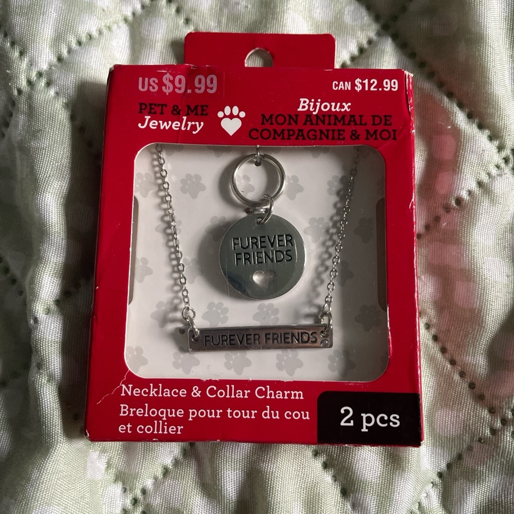 Furever Friends Necklace & Collar Charm - Silver